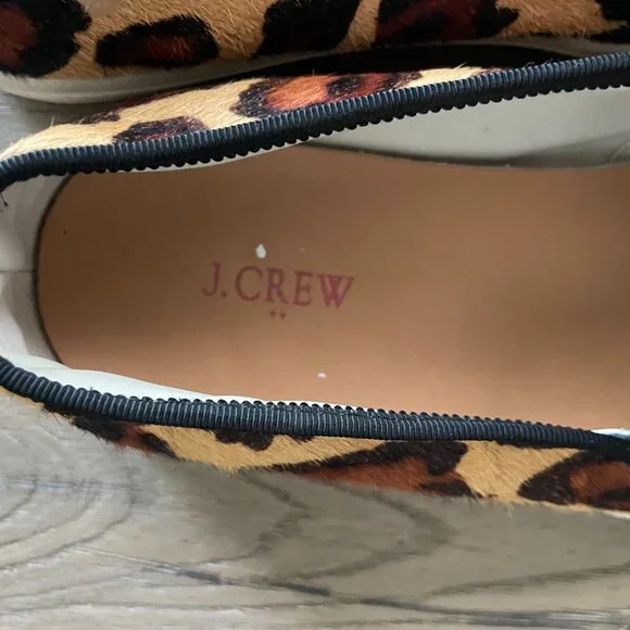 J Crew Factory Mo Hair Slip-on Leopard Print Low Top Sneaker Shoes 7M! - Picture 2 of 8